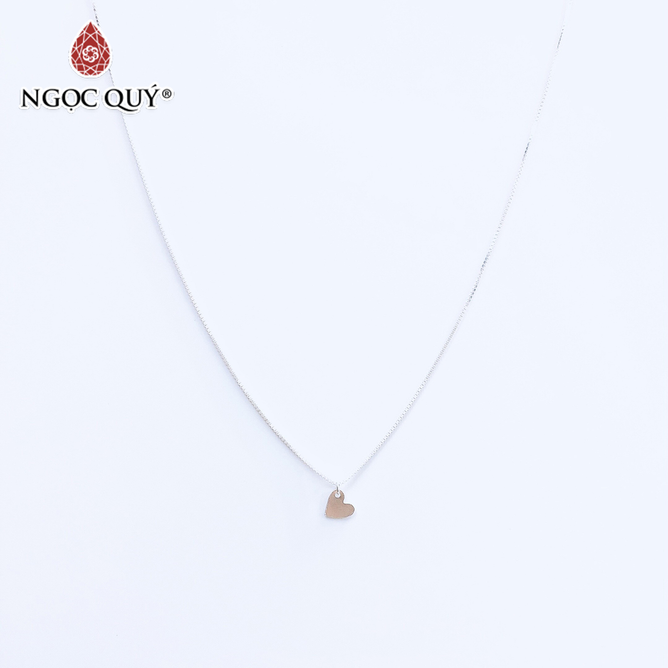 Dây chuyền bạc mặt trái tim - Ngọc Quý Gemstones