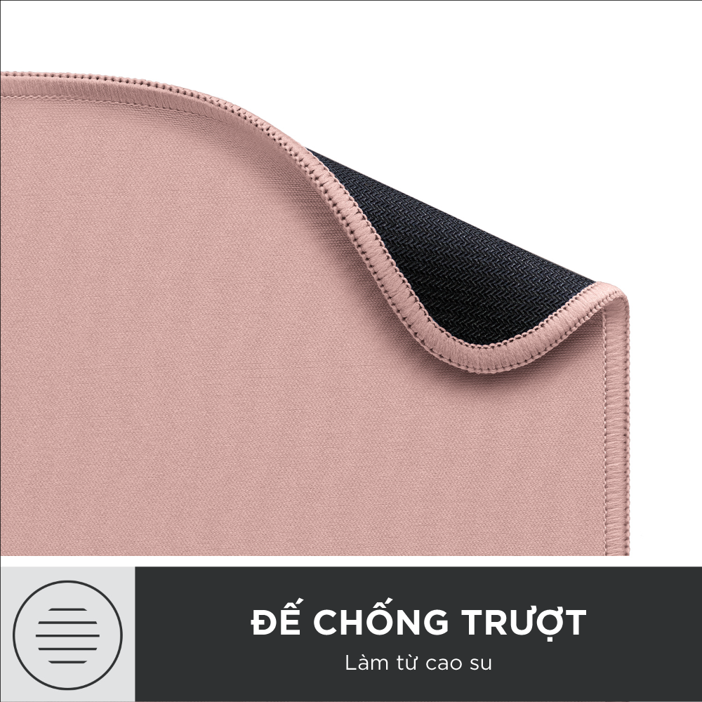 Lót chuột Logitech Mouse Pad - Đế cao su chống trượt, lướt dễ dàng, bề mặt chống đổ tràn, bền bỉ, nhỏ gọn - Hàng chính hãng - Màu