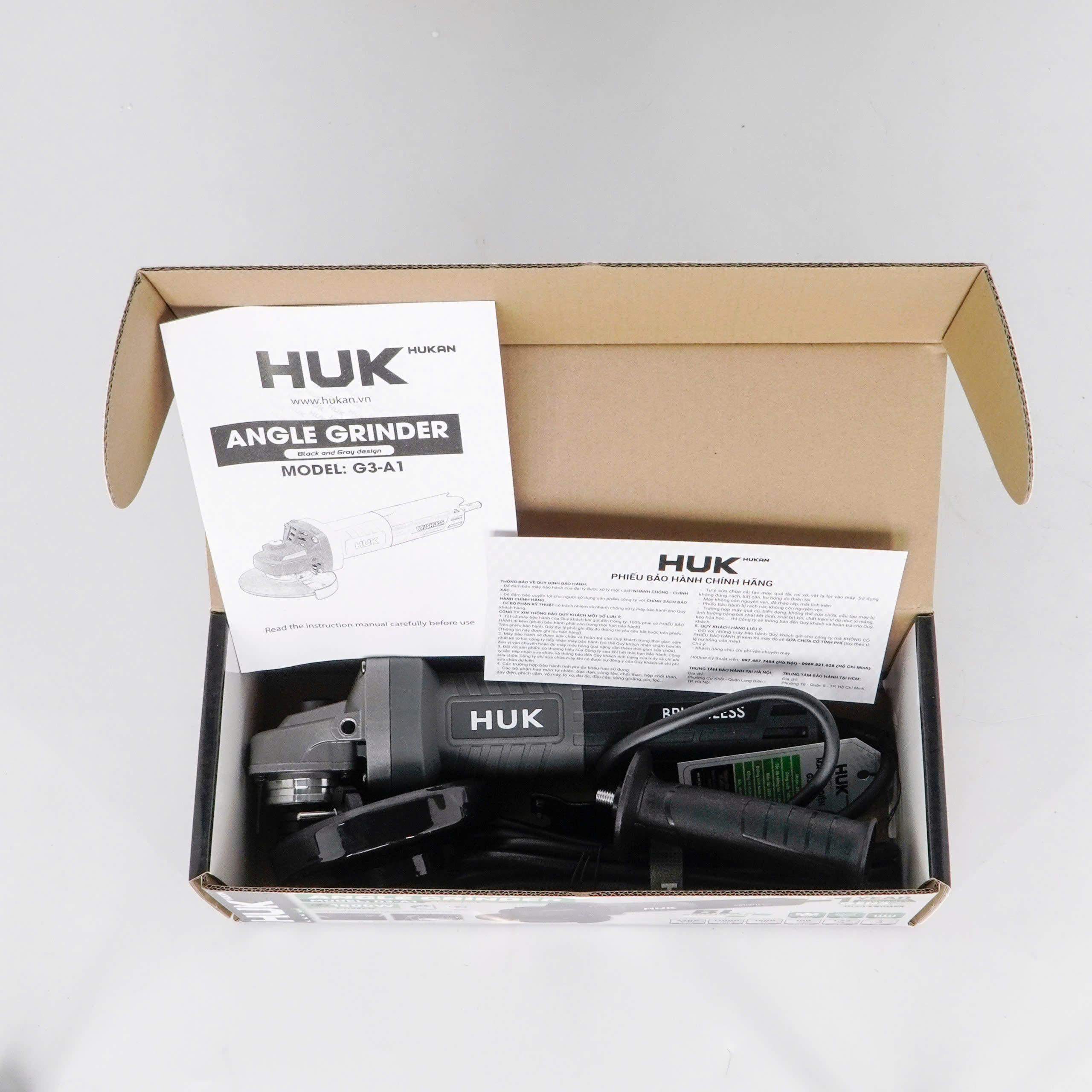 MÁY MÀI CÔNG TẮC ĐUÔI 100MM 1600W G3-A1 HUKAN -HÀNG CHÍNH HÃNG