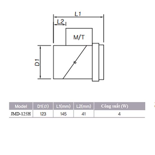 Van ngăn mùi JMD-125H Himpel Hàn Quốc-Hàng chính hãng