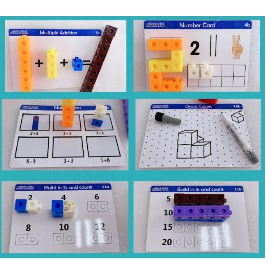 Đồ chơi giáo dục NUMBER BLOCK Linking Cubes học toán và xếp hình sáng tạo 100 khối 10 màu sắc