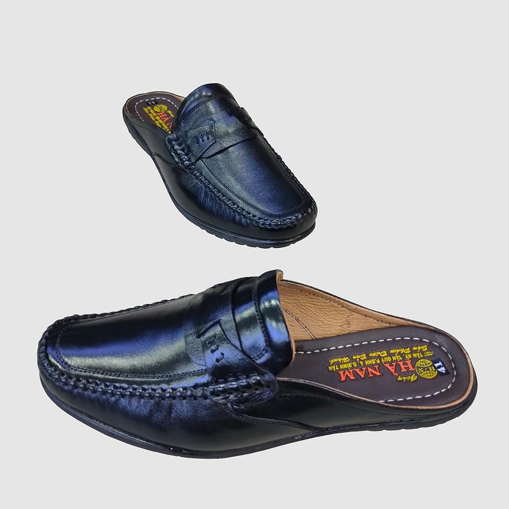 Dép Bít Mũi Nam Da Bò Thật TiTi ĐÔ Cao Cấp GSB20104d