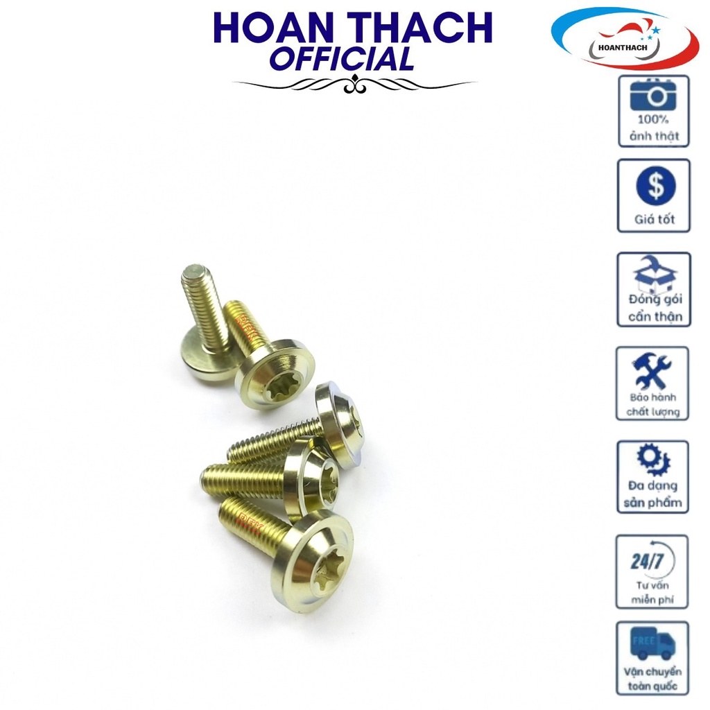 Ốc Gr5 Titan Dù 6L20 Vàng Gắn cho nhiều dòng xe SP016344 ( giá 1 con)