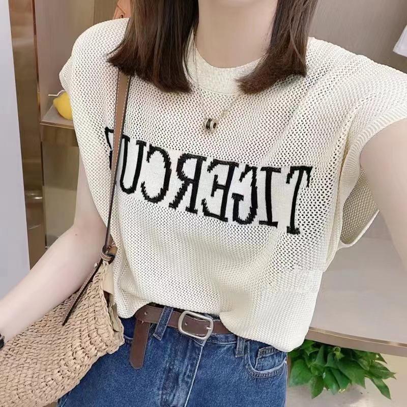 Áo Dệt Kim Mỏng Dáng Rộng Cổ Tròn Phong Cách Hàn Quốc Thời Trang Cho Nữ VN629
