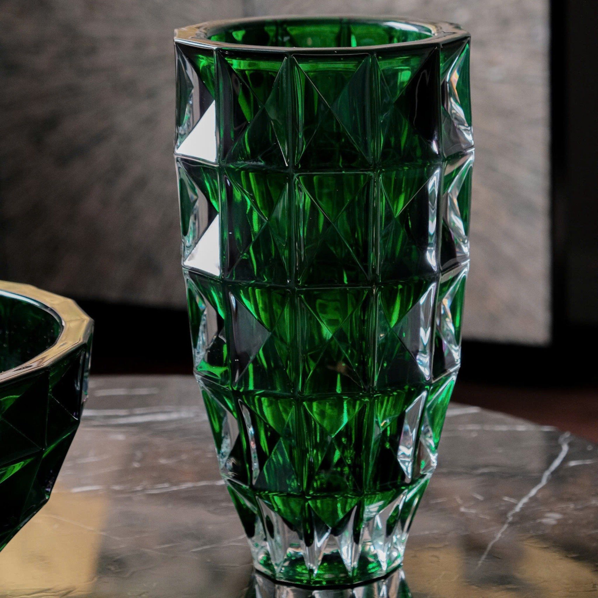 Lọ hoa kim cương 28cm Bohemia Hàng chính Hãng