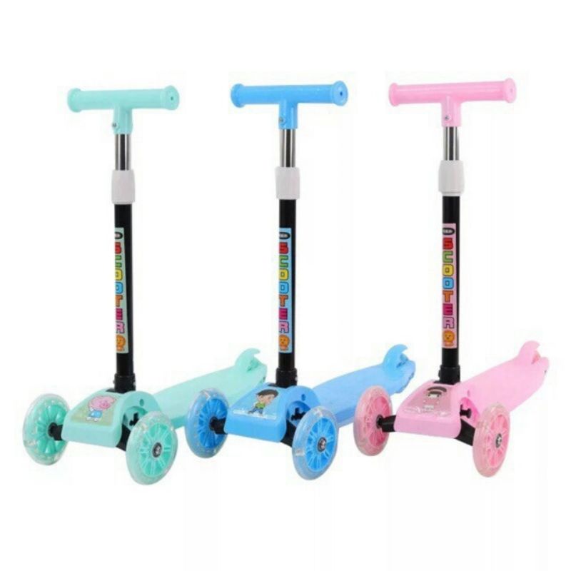 Xe Trượt Scooter 3 Bánh Bằng Nhựa Cho Bé Từ 1 Đến 6 Tuổi Bánh Xe Phát Sáng Khi Chạy