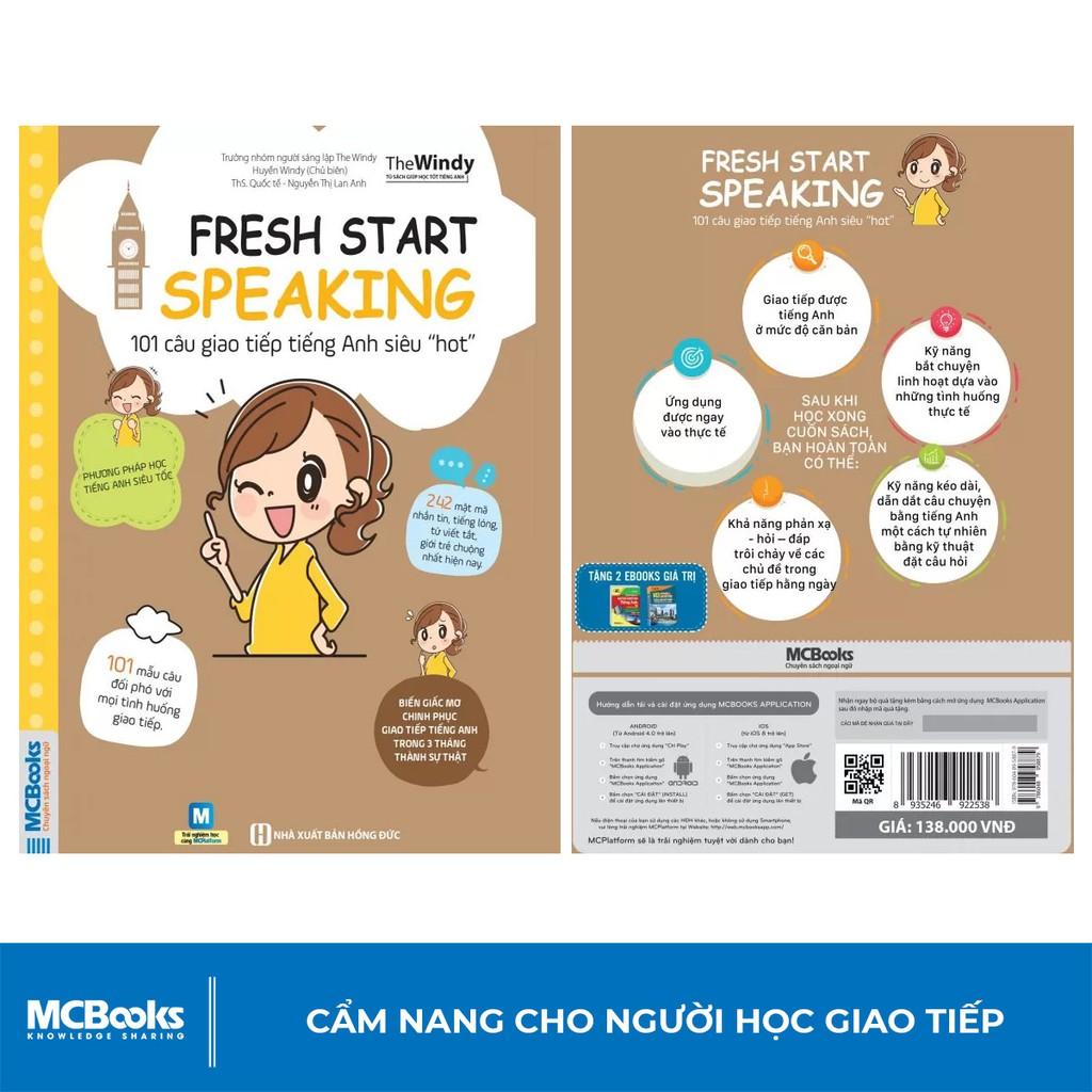 Sách - Fresh Start Speaking - 101 Câu Giao Tiếp Tiếng Anh Siêu Hot - Học Kèm App Online