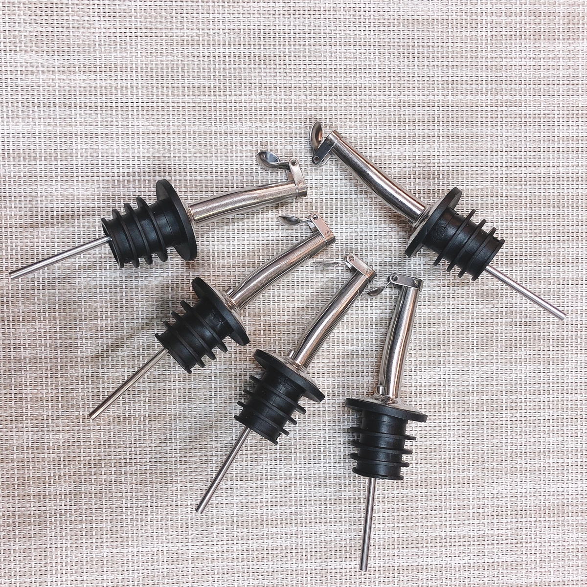 Combo 5 vòi rót rượu, dầu ăn đa năng Inox 304 DandiHome có nắp đậy