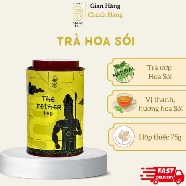 Trà xanh hoa sói PTFT0075 SACHS TEA 1773 chè hữu cơ thái nguyên ướp hoa cao cấp 75g/hộp