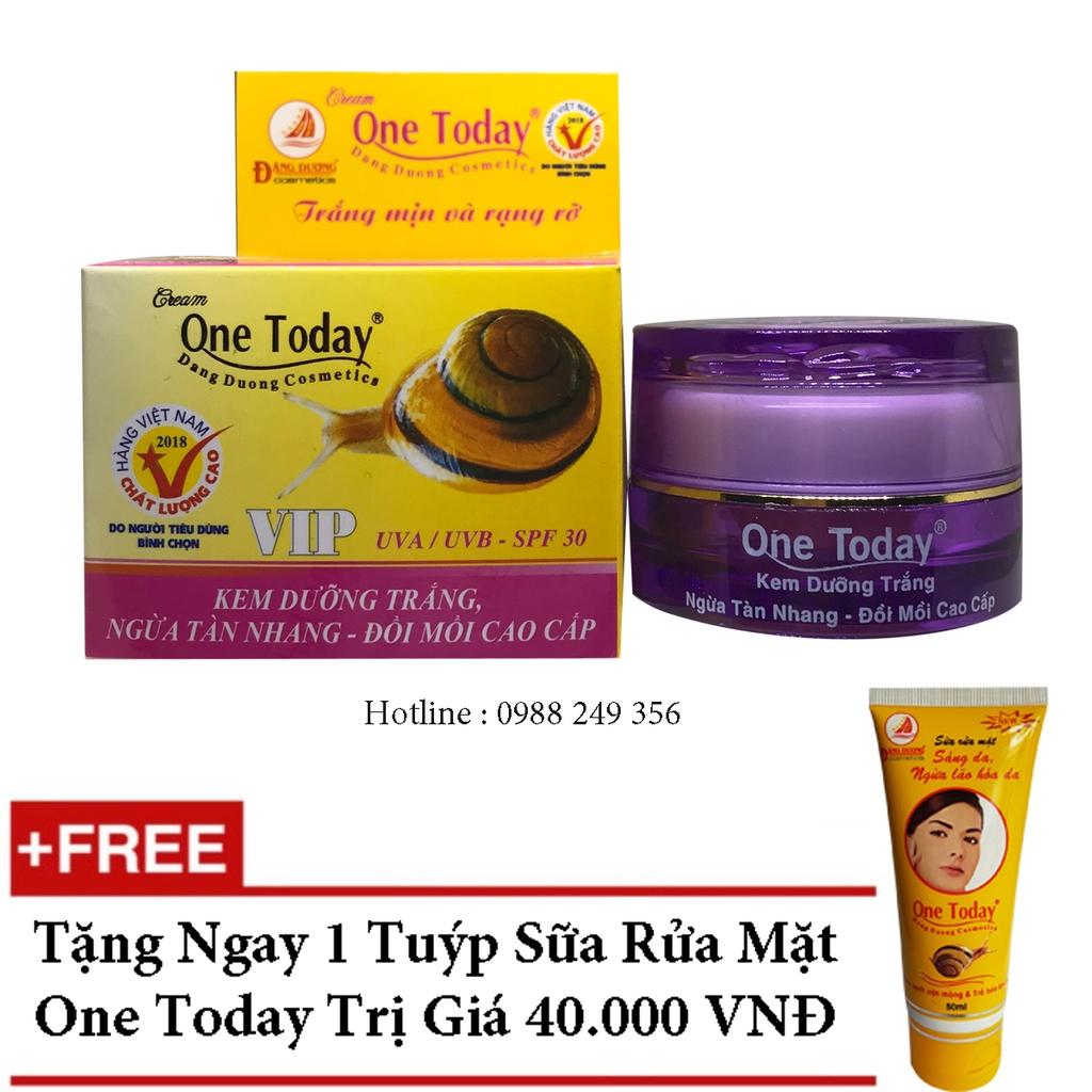 KEM DƯỠNG TRẮNG NGỪA TÀN NHANG ĐỒI MỒI CAO CẤP ONE TODAY VIP 15G + TẶNG SỮA RỬA MẶT ONE TODAY