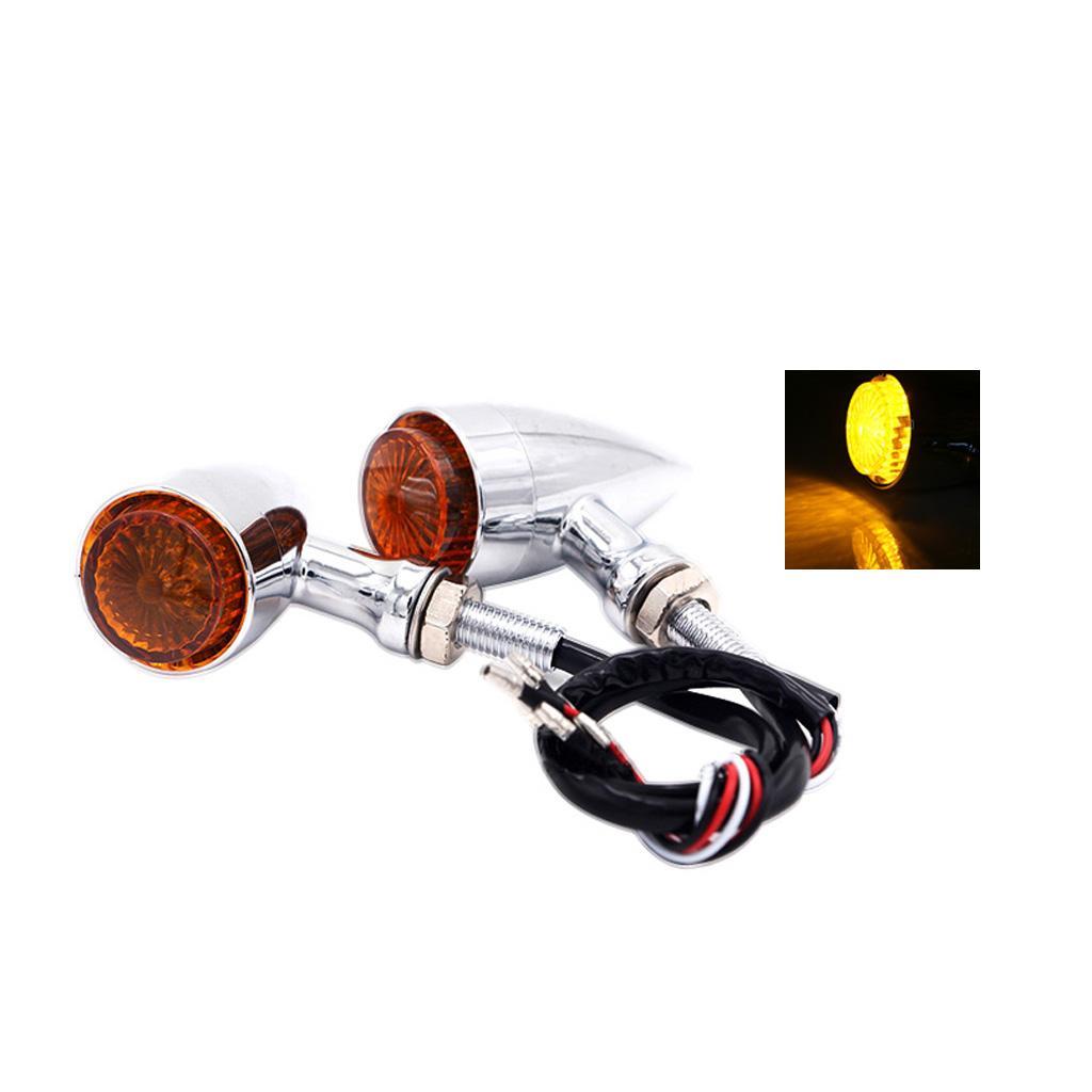 Pair Amber LED  Light Indicator For  Chopper Bobber