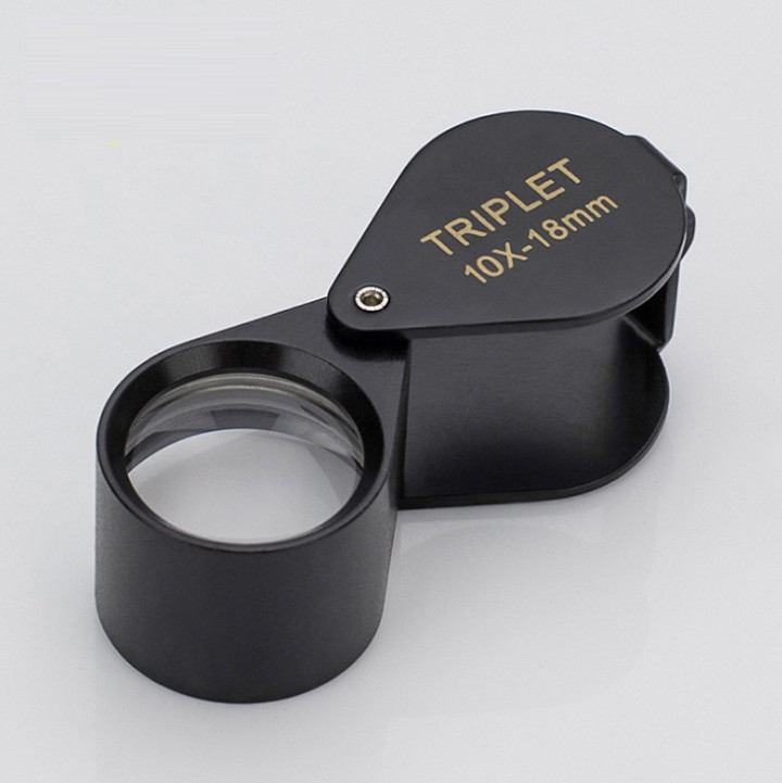 Kính lúp 10x18mm móc khóa cao cấp -