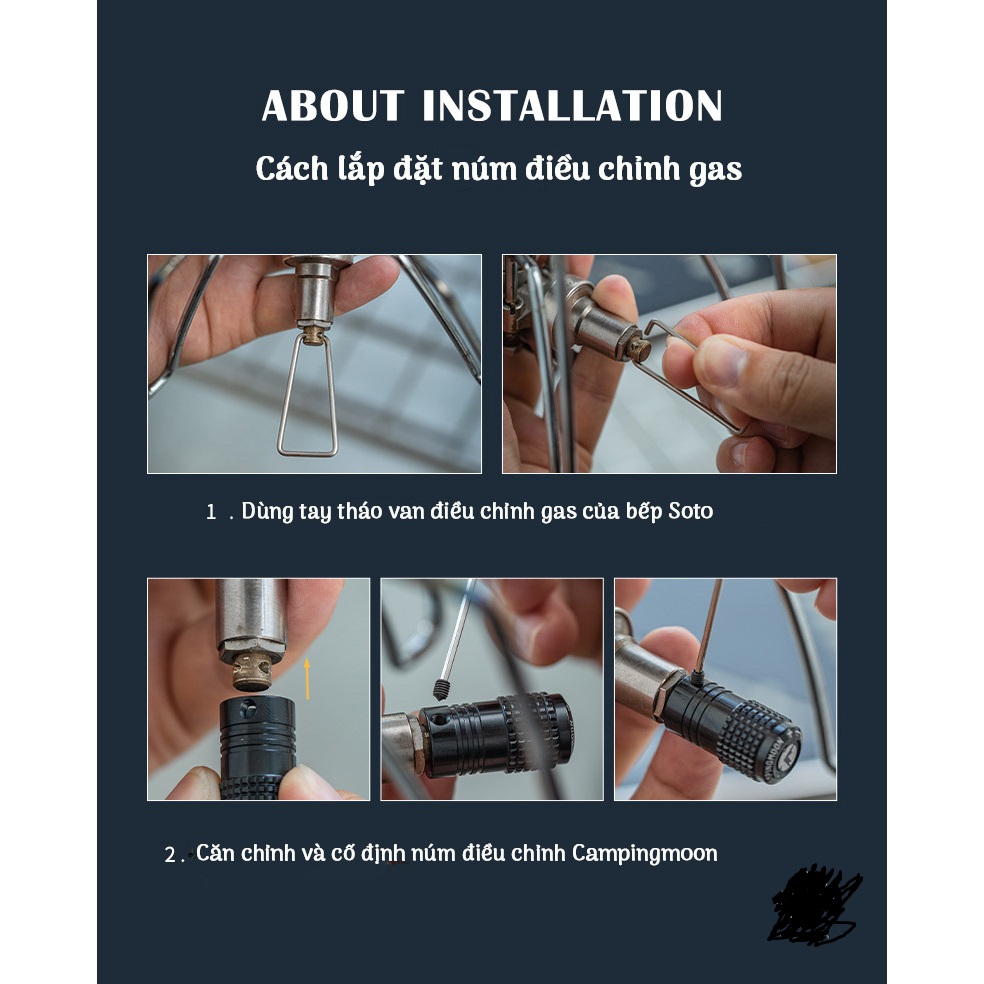 Núm điều chỉnh gas Campingmoon MBK-28 cho bếp nhện Soto