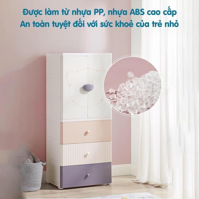 Tủ quần áo cho em bé Kub chính hãng- 2 màu hồng - xanh- có sẵn