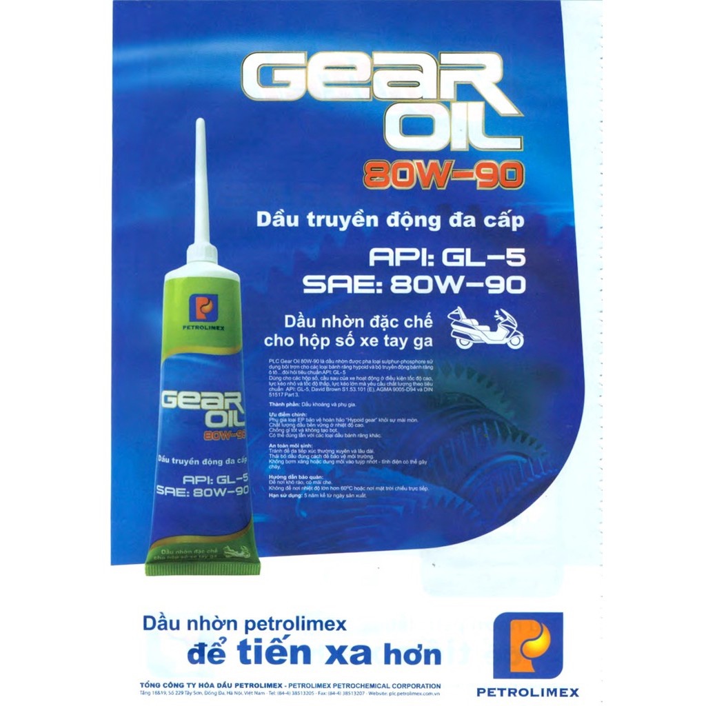 Nhớt láp Petrolimex PLC Gear Oil 80W90 (120ml) - Chính hãng