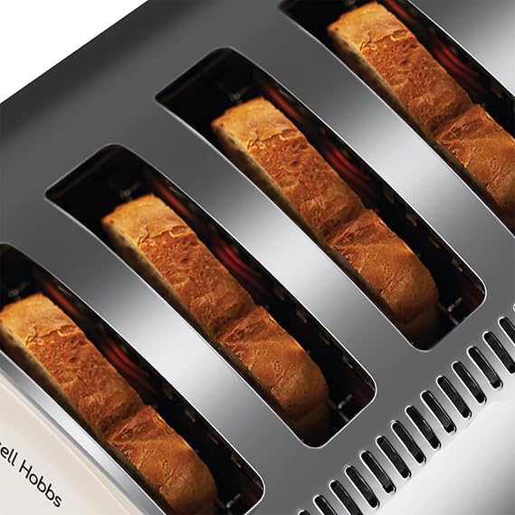 Máy Nướng Bánh Mì Russell Hobbs Rise & Shine 25780 4 Lát Màu Kem Hàng chính hãng