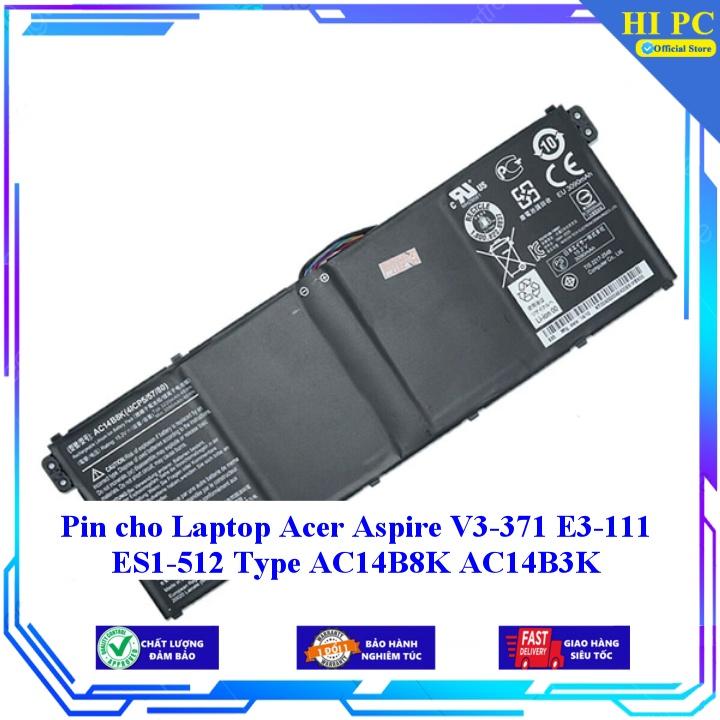 Hình ảnh Pin cho Laptop Acer Aspire V3-371 E3-111 ES1-512 Type AC14B8K AC14B3K - Hàng Nhập Khẩu 