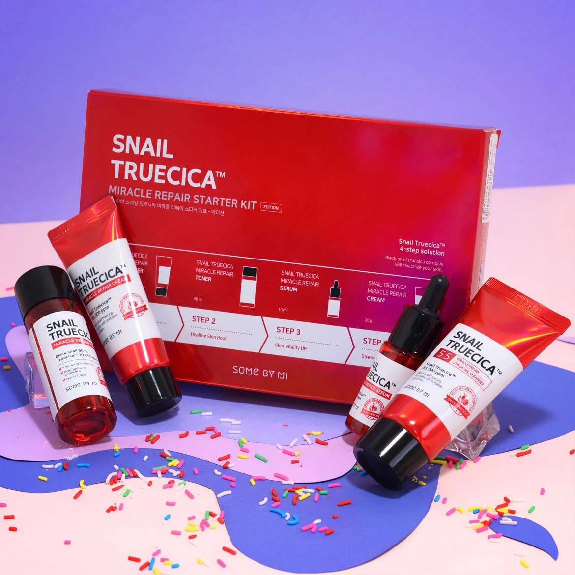 Nước Hoa Hồng Some By Mi Snail Truecica Miracle Repair Toner MINI SIZE  30ml+ Tặng Kèm 1 Băng Đô Tai Mèo