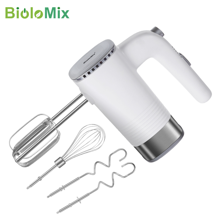 Máy trộn bột, đánh trứng, tạo bọt cầm tay 3 trong 1 thương hiệu của mọi gia đình Biolomix BM688 chất liệu que trộn 304, 5 tốc độ chuyên nghiệp- Hàng chính hãng