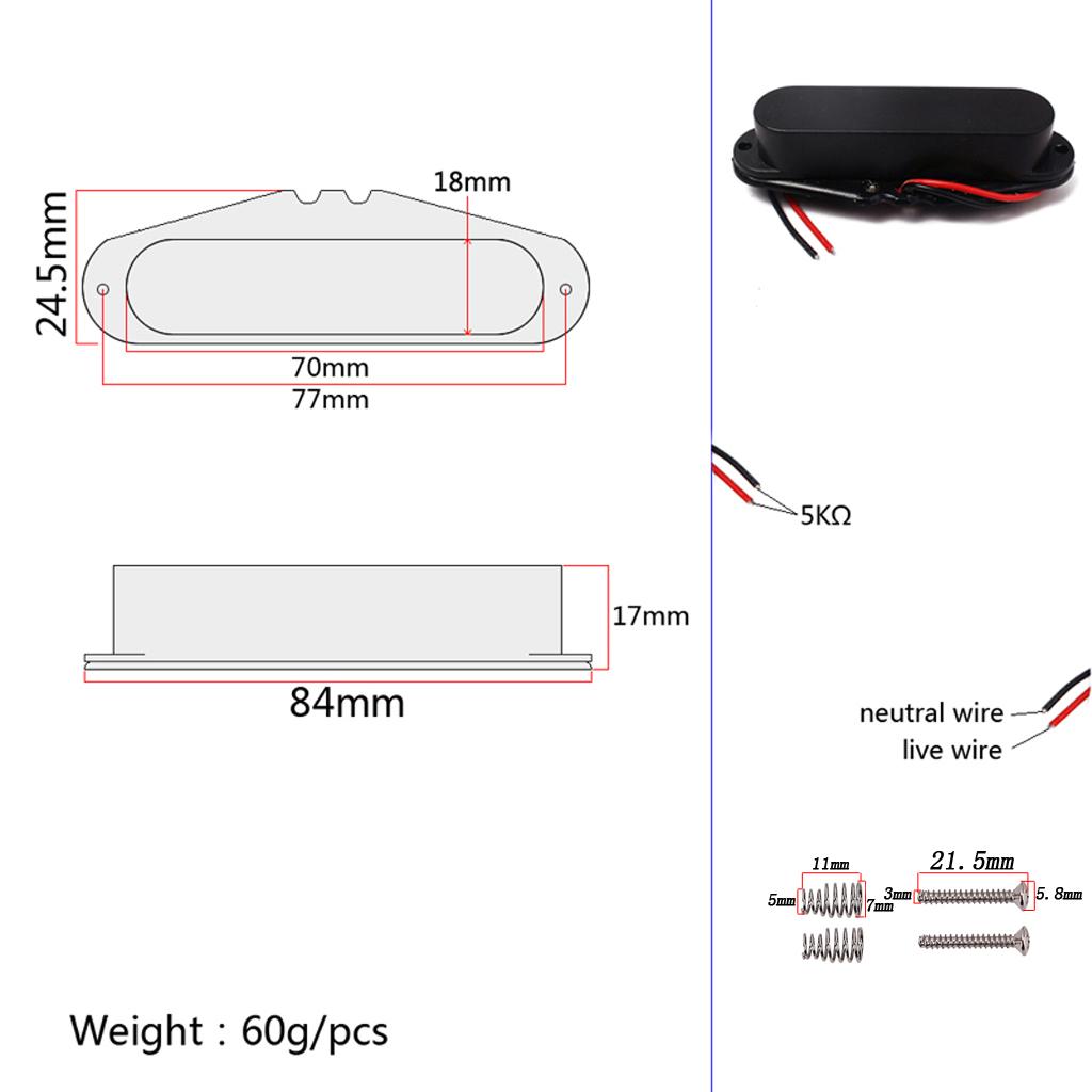 Cao Cấp Đàn Guitar Điện Bán Tải Humbucker Đơn Cuộn Dây Thu Kín, Đen