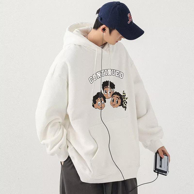 Áo Hoodie Tay Dài Dáng Rộng In Họa Tiết Hoạt Hình Vui Nhộn Phong Cách Mỹ Thời Trang Cho Nam Và Nữ M-3XL