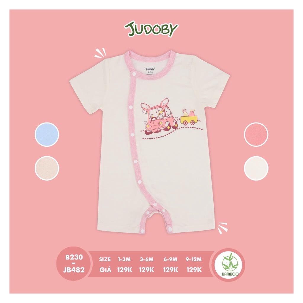 Judoby Dokma Body cài lệch tay ngắn sợi tre Bamboo bé trai bé gái 0-12 tháng JB482