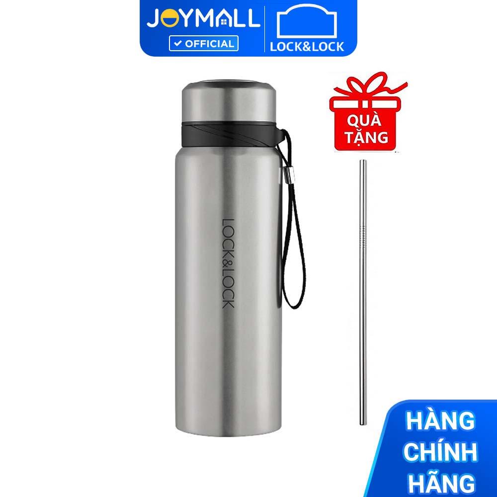 Bình Giữ Nhiệt 800ml Lock&amp;Lock Vacuum Bottle LHC6180 - Hàng Chính Hãng, Bằng Thép Không Gỉ, Có Lưới Lọc Trà Bằng Inox, Mức Giữ Nhiệt Vượt Trội Tặng Kèm Ống Hút Inox