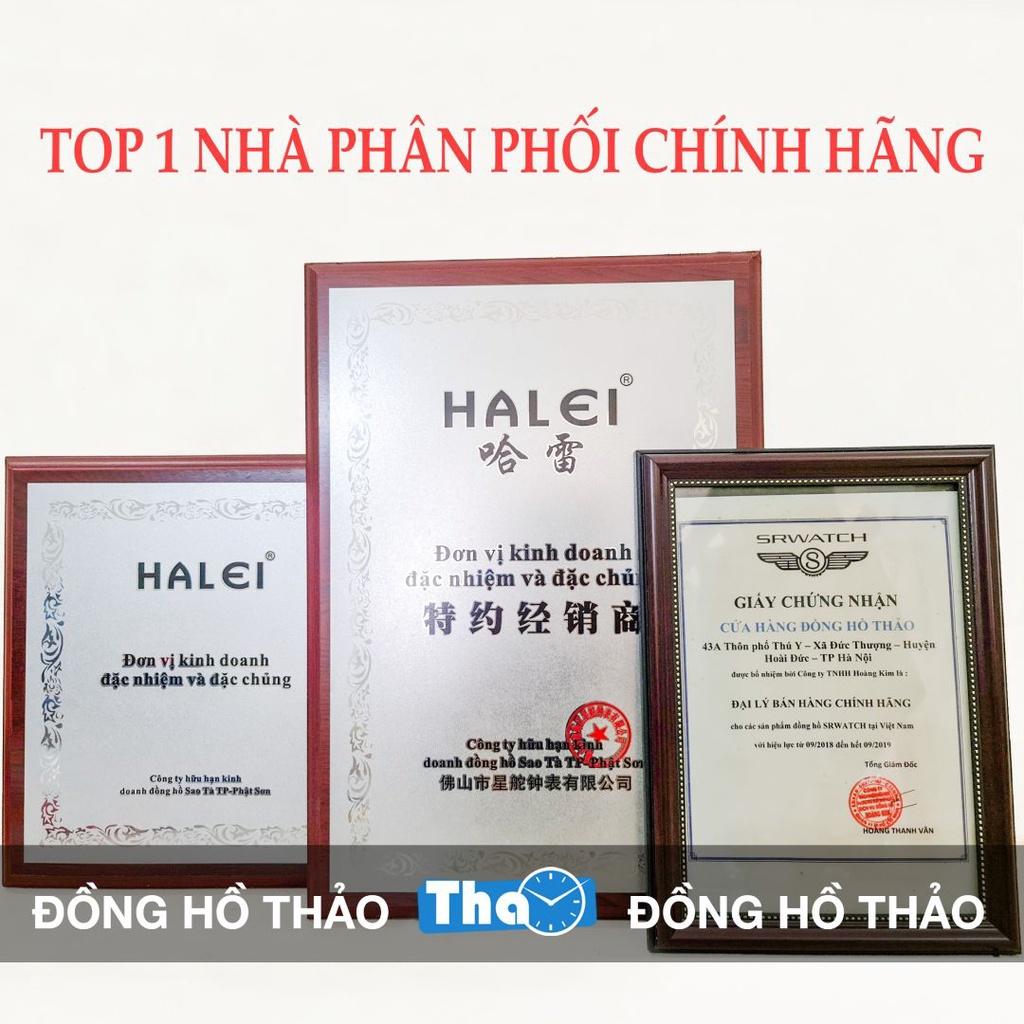 Đồng Hồ Nữ Halei 552 Dây Trắng Mặt Trắng Trẻ Trung Thanh Lịch