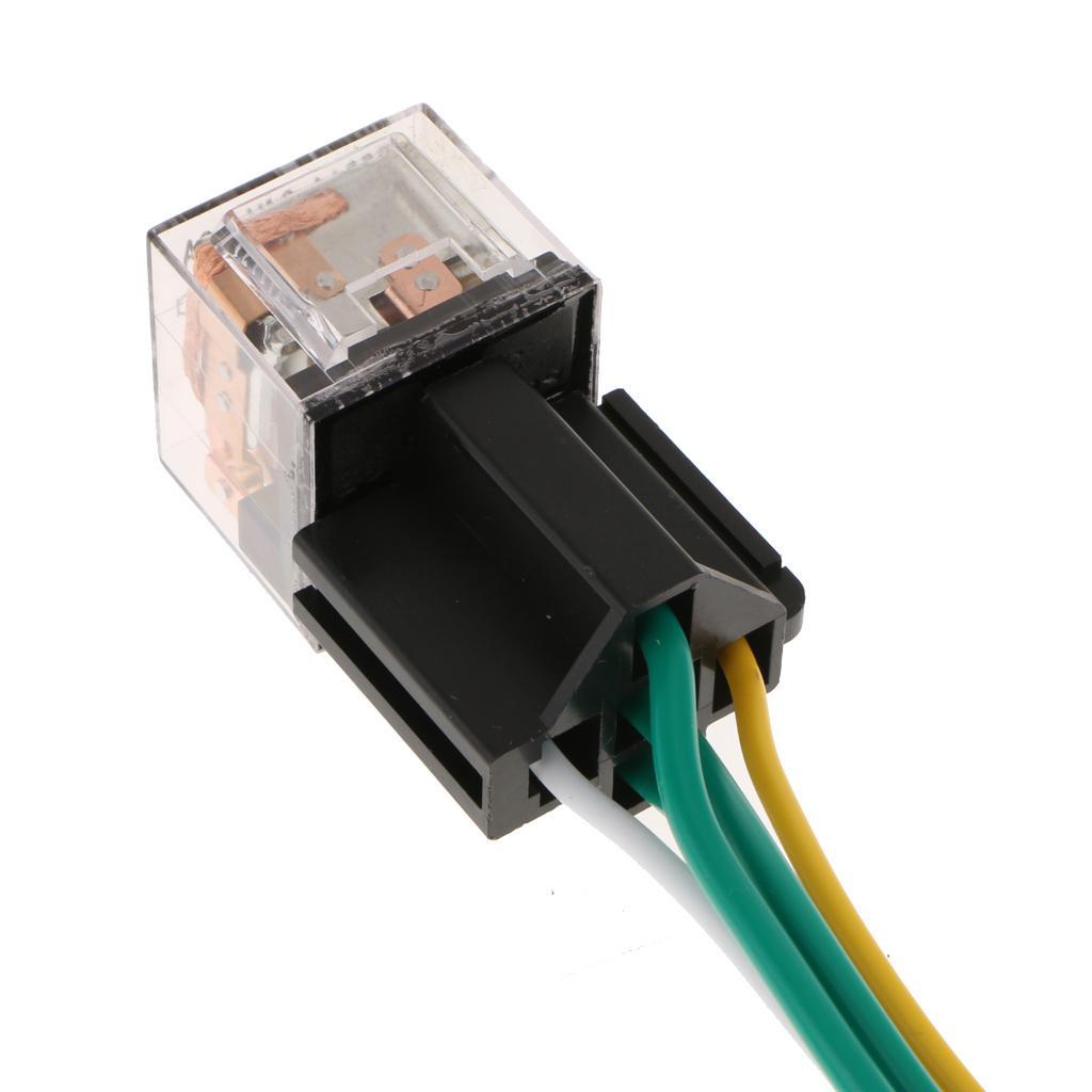 5 Pieces Car Relay and Socket 5-Pin 24V 80A SPDT Car Relay with Wires 16AWG