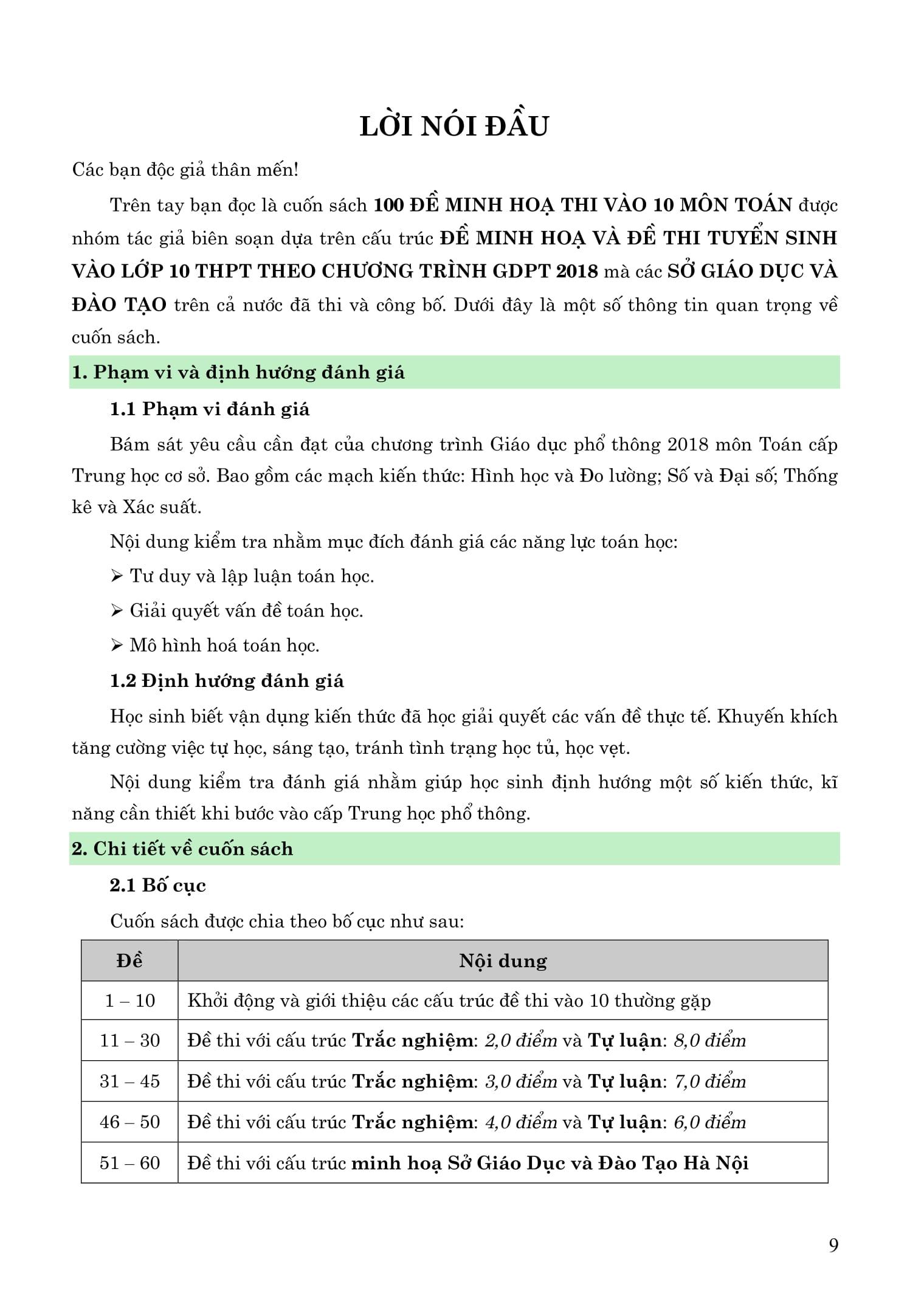 Sách - 100 Đề Minh Họa Thi Vào 10 - Môn Toán