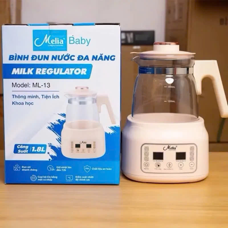 Máy Đun Nước Đa Năng Melia ML-13 1.8L, Bình Đun Thông Minh Milk Regulator, Điều Chỉnh Nhiệt Độ, Tiện Lợi Cho Gia Đình - HÀNG CHÍNH HÃNG MINIIN
