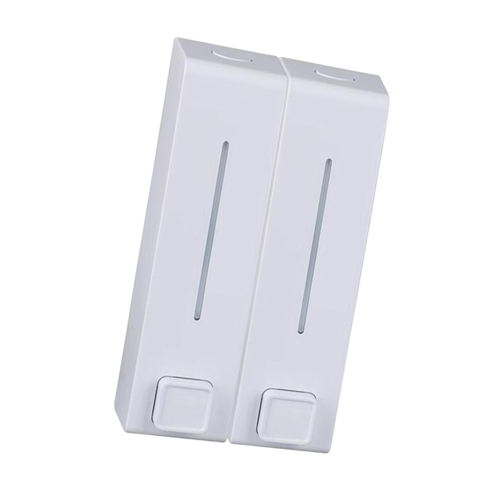 Shampoo Dispenser for Shower Wall,Wall Mounted Shower Soap Dispenser 2 Chamber,Refillable Shampoo Conditioner Pump Dispenser for Hotel Bathroom