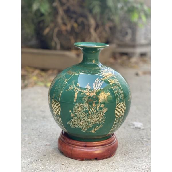 Bình hút lộc tứ cảnh vẽ vàng-cao 27,30,35,40cm