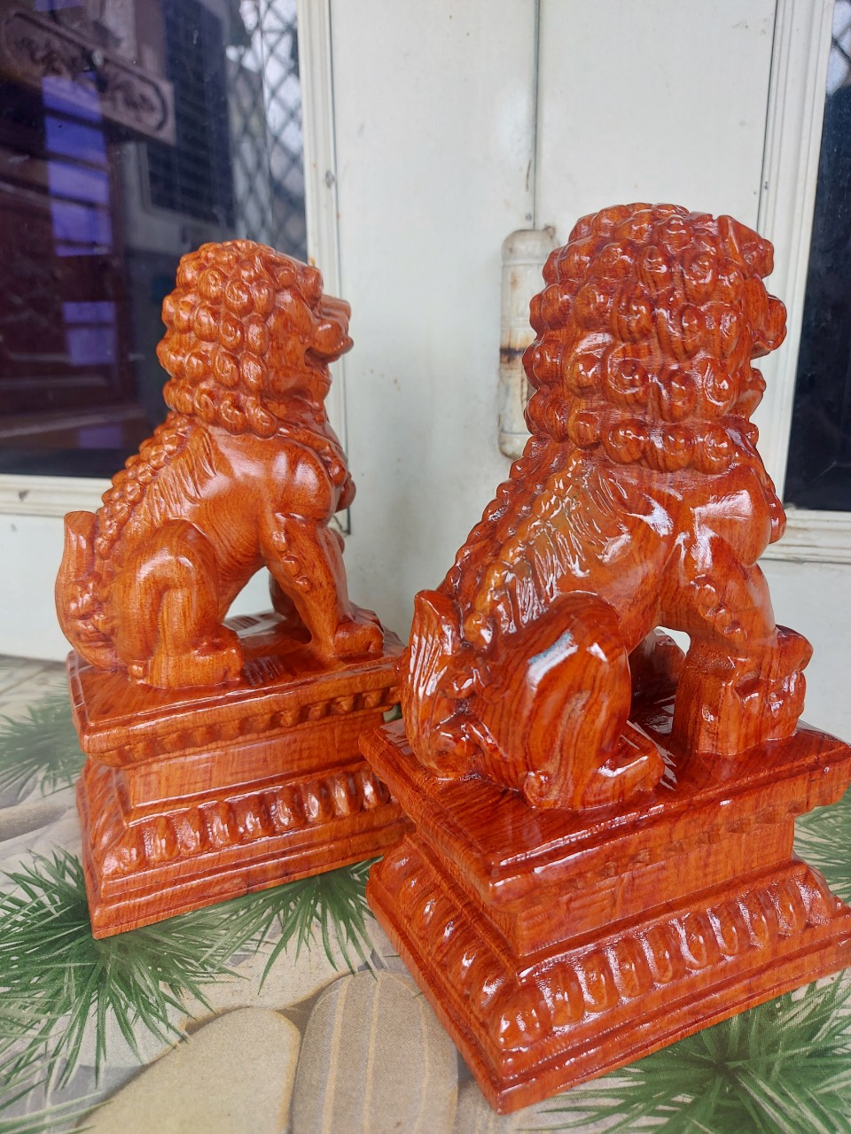 Cặp kỳ lân phong thuỷ gỗ hương cao 30-40 cm