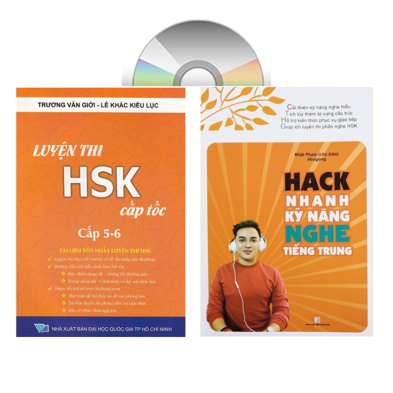 Sách - Combo: Luyện thi HSK cấp tốc tập 3 + Hack nhanh kỷ năng nghe tiếng trung +DVD tài liệu