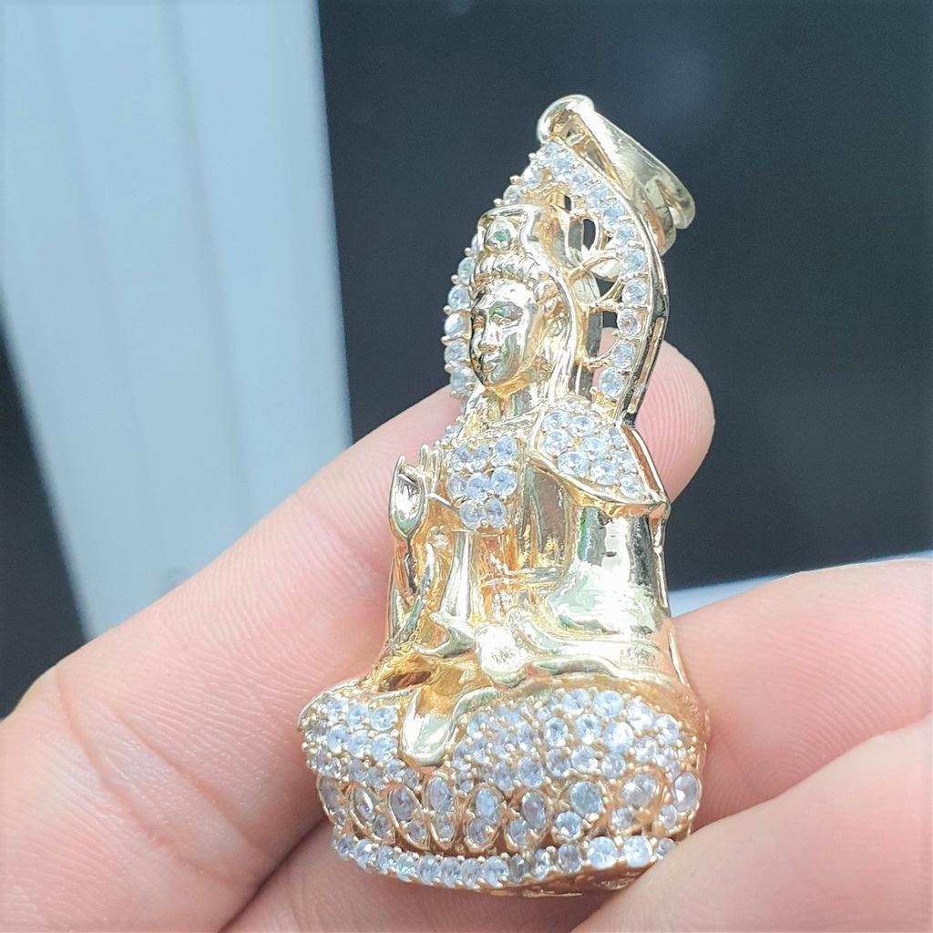Mặt Dây Chuyền Quan Âm Bồ Tát 5CM Vàng Vonfram Mặt Tượng Cao Cấp- Dùng tắm rửa thoải mái