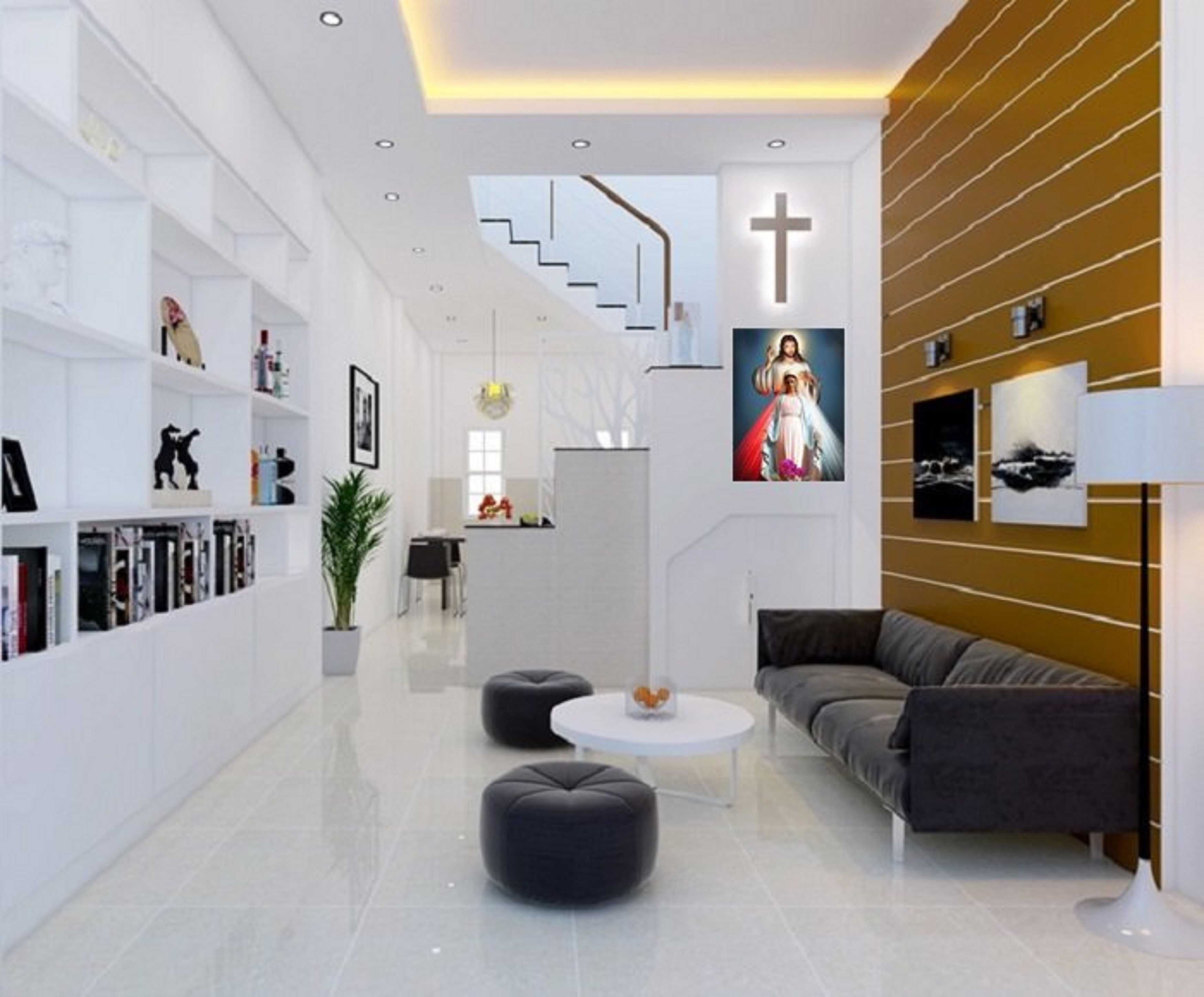 Decal dán tường Chúa Jesus và Đức Mẹ Maria dang tay ban ơn