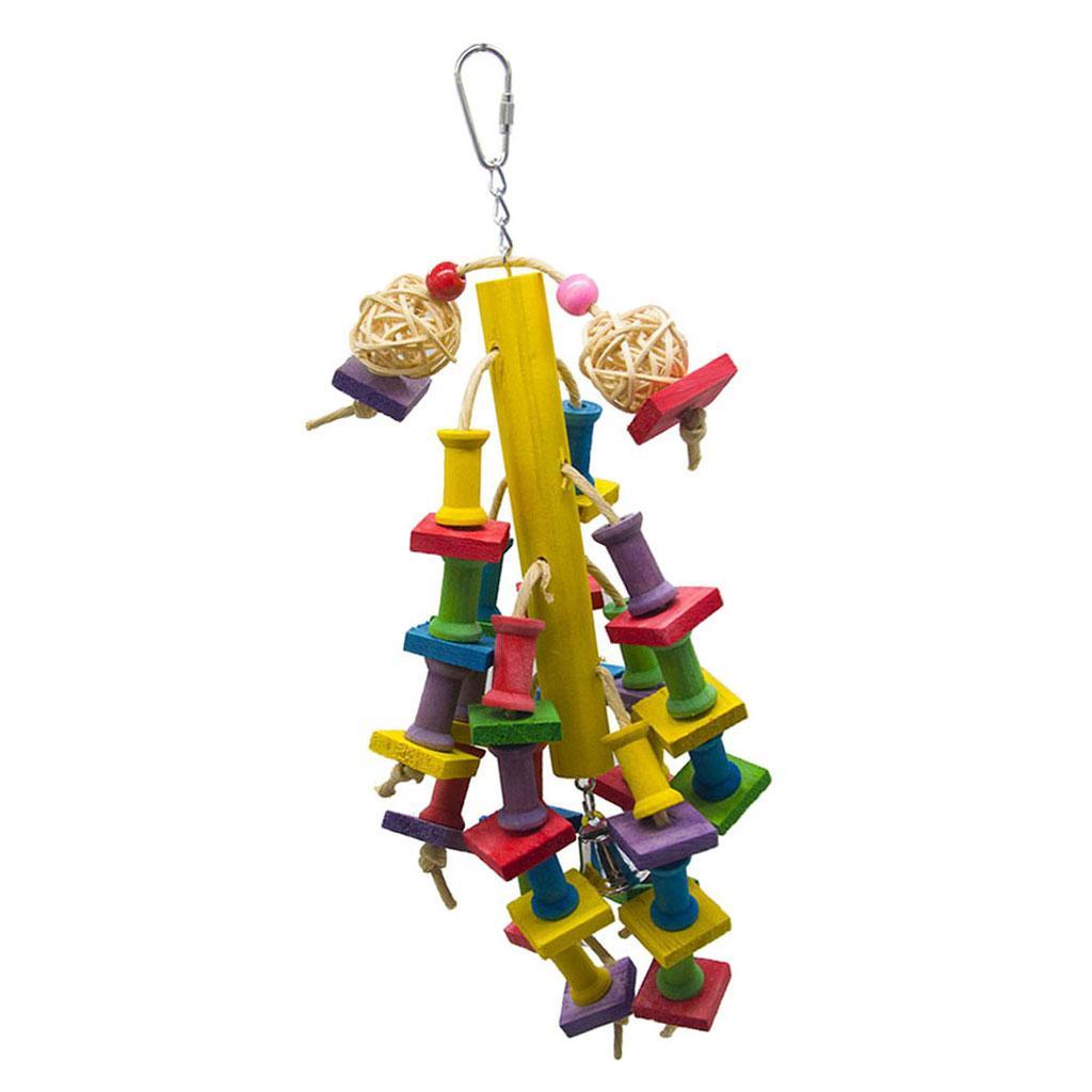 Pet Bird Parrot Chew Hanging Toy Swing Perches Block For Budgie Parakeet