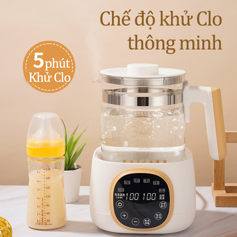 Máy Đun Nước Pha Sữa Giữ Nhiệt Khử Clo Siêu Tốc Có Hiển Thị Nhiệt Độ Máy Hâm Sữa Tiệt Trùng Bình Sữa Hâm Thức Ăn Rã Đông Ấm Đun Nước Pha Sữa Giữ Nhiệt Dễ Dàng Điều Chỉnh Nhiệt Độ Dung Tích 1.3L Có Chế Độ Hẹn Giờ Pha Sữa Tiện Lợi