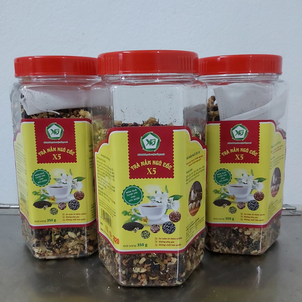 01 Hộp Trà Mầm Ngũ Cốc X5 (350gr): Giảm Cân- Tiêu Mỡ- Ngủ Ngon- Đẹp Da- Ngăn Ngừa Tiểu Đường- Ăn Ngon- Hết Táo Bón- Sáng Mắt