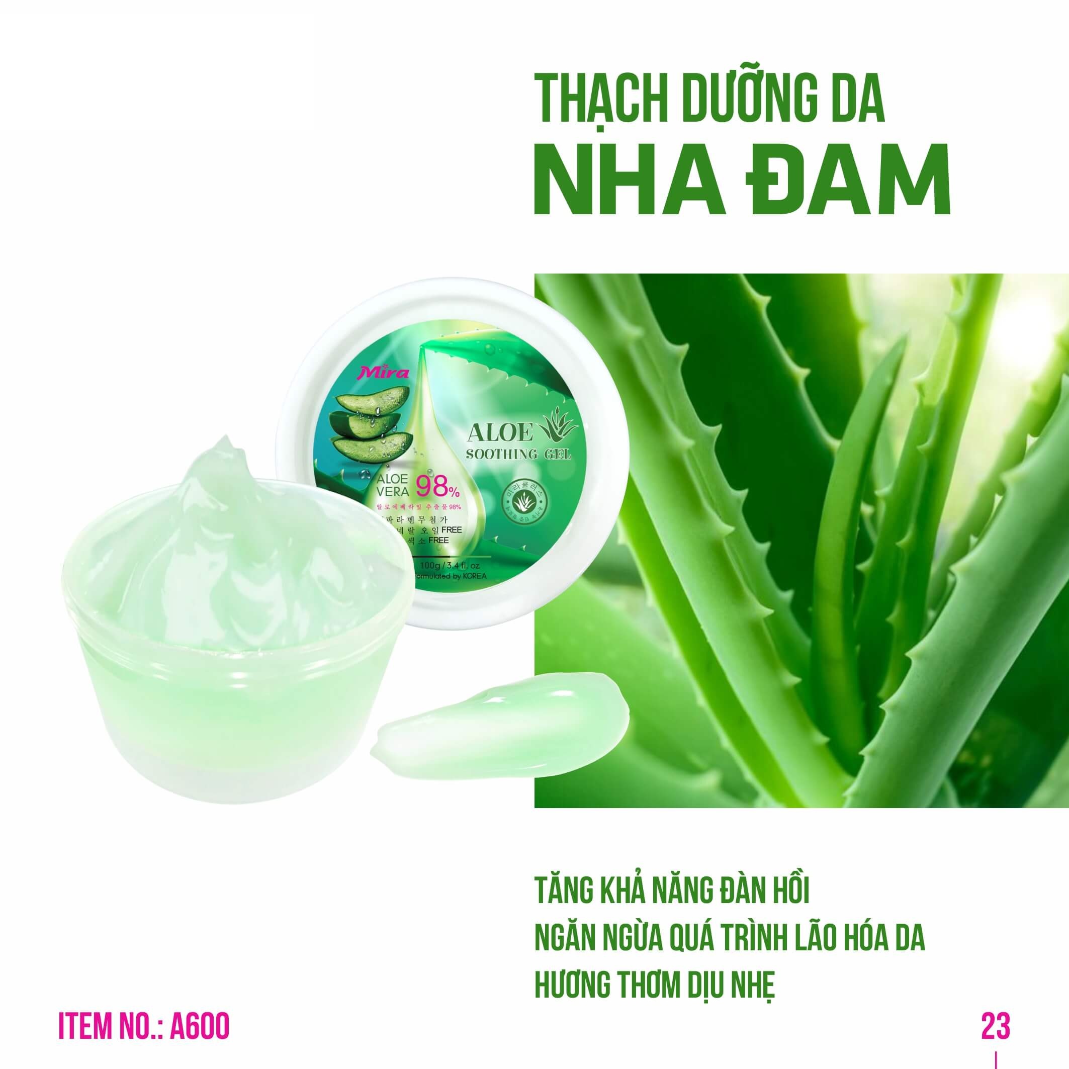 Gel thạch dưỡng da nha đam Mira – A600