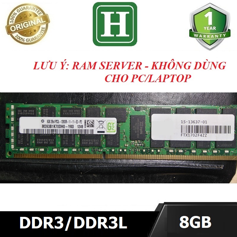 Ram Server ECC REG DDR3 8GB bus 1600 - không dùng cho máy PC thường/Laptop