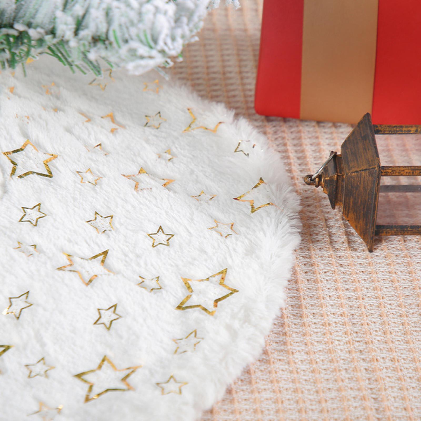 Christmas Tree Skirt, Luxury Faux Tree Skirt, Tree Mat Round Christmas Tree Apron, for Holiday New Year Xmas Decor Xmas Party