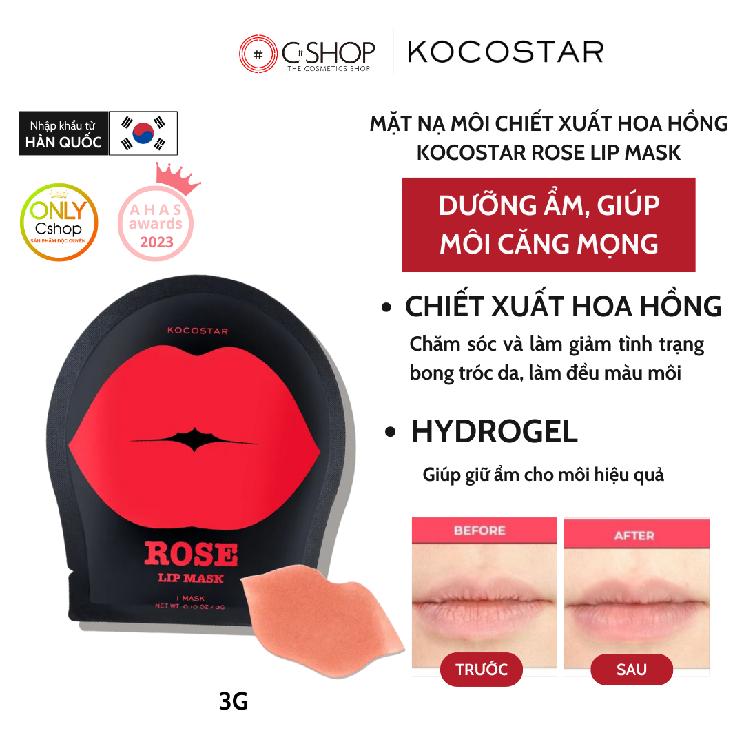 Mặt nạ môi chiết xuất hoa hồng Kocostar Rose Lip Mask