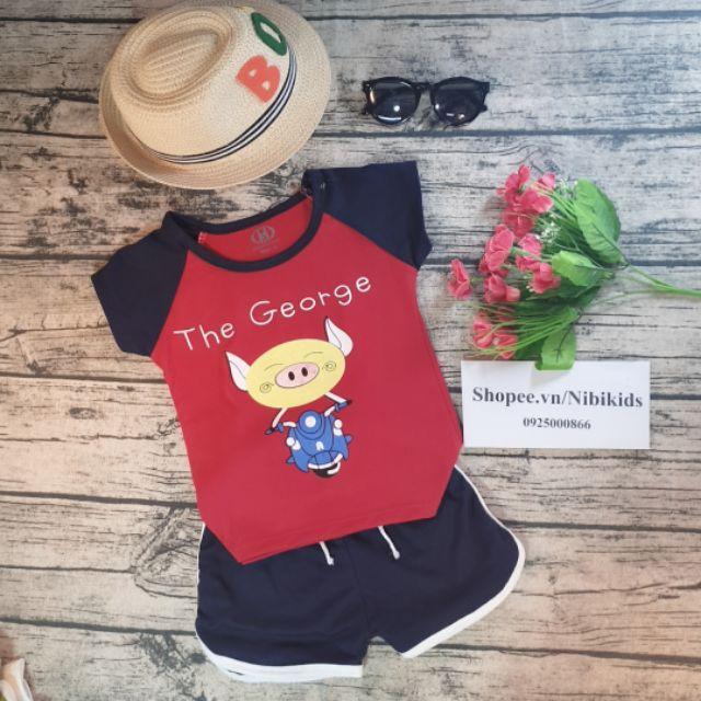 Bộ Cộc Tay Cho Bé in Hình Heo Con M43