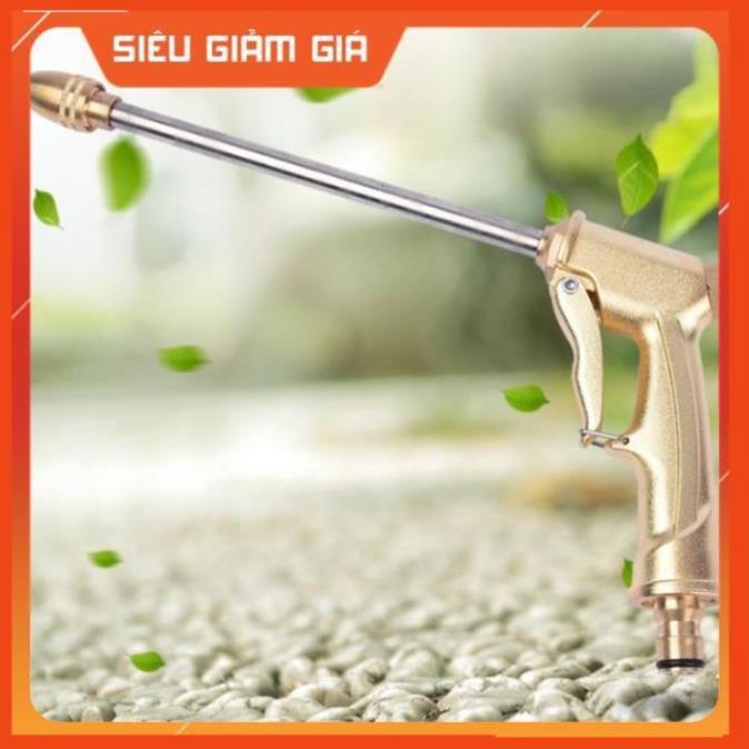 Bộ dây vòi xịt nước rửa xe, tưới cây . tăng áp 3 lần, loại 7m, 10m 206701-3 đầu đồng,cút+tặng túi đựng bút