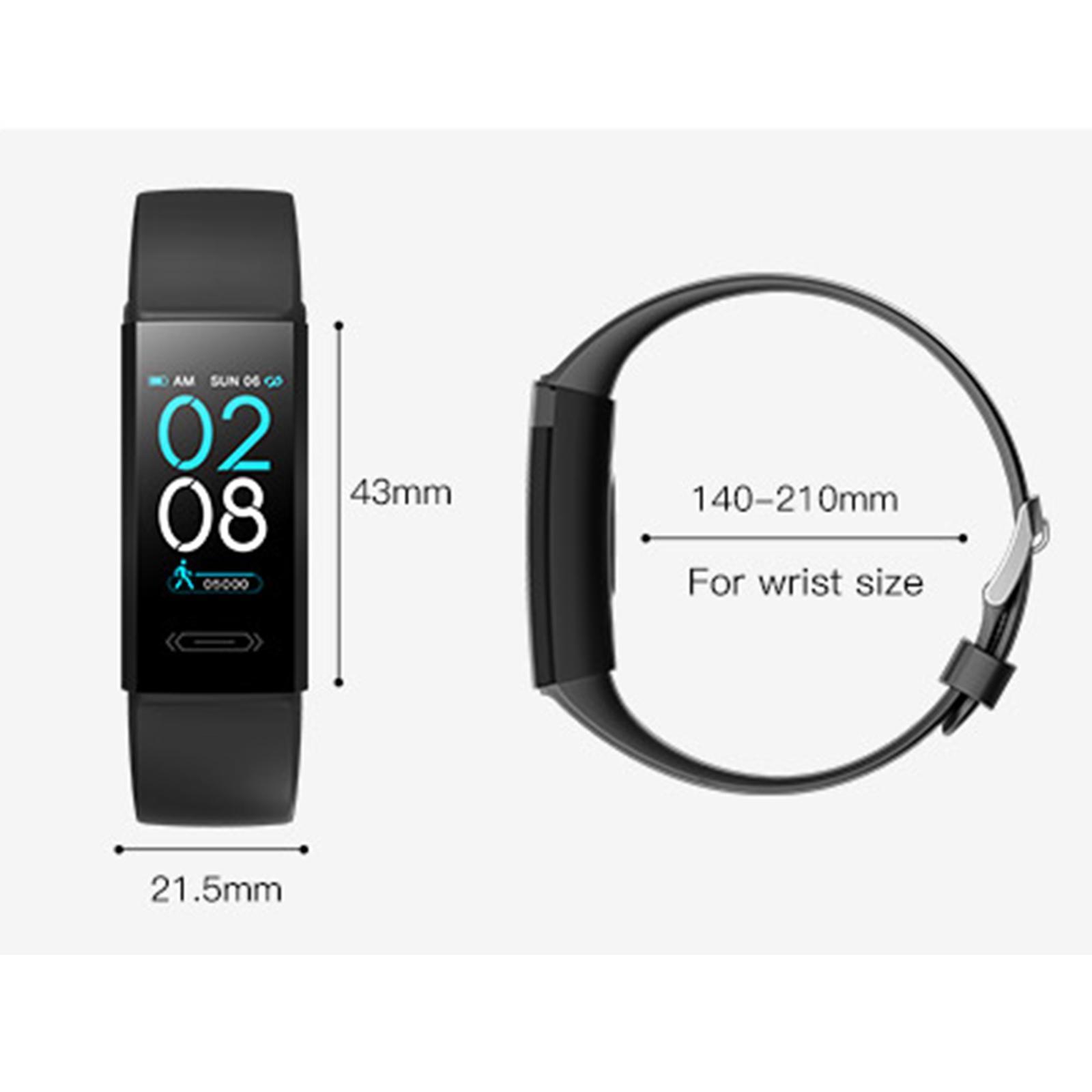 Waterproof Smart Watch Blood Pressure Monitor Bracelet Gift Black