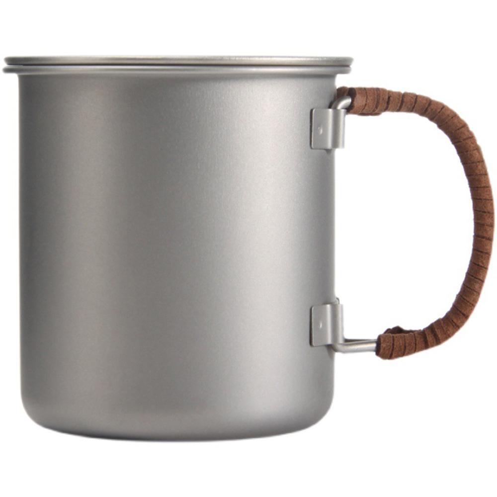 Ultralight 450ml Titanium Coffee Cup Tea Cup Water Mug with Foldable Handles for Home Outdoor Camping & Picnic