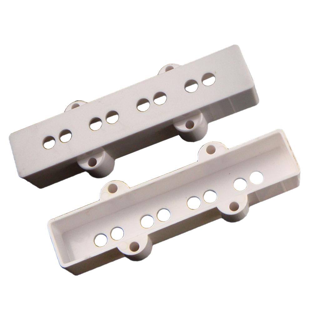 2pcs White JB Bass Pickup Covers Neck&Bridge for 4 String Jazz Bass Parts