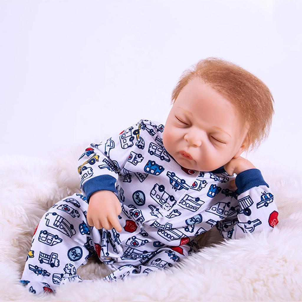 Unpainted Reborn Doll Kits Soft Vinyl Silicone Newborn Baby Doll Kit Model Set DIY Art, 20 Inch Sleeping Toddler Infant Model